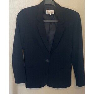 Elliott Lauren Women's Navy Long Sleeve Blazer Size 4 Lined Made In USA